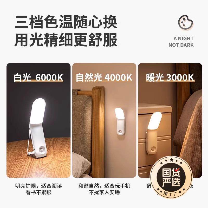 ?LED749小灯室床头睡眠卧宿舍床上用小灯寝夜上铺阅读看书室无线