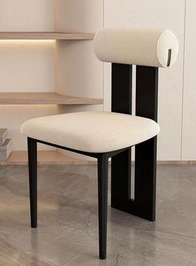 复古餐餐椅家用中古设计红师梅枝靠背椅法式轻NJG奢网实杨木通用