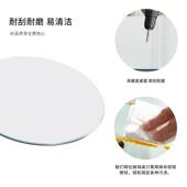 7W圆形钢化玻璃桌面酒圆璃片园台大圆桌茶玻店几透明圆转Tempered