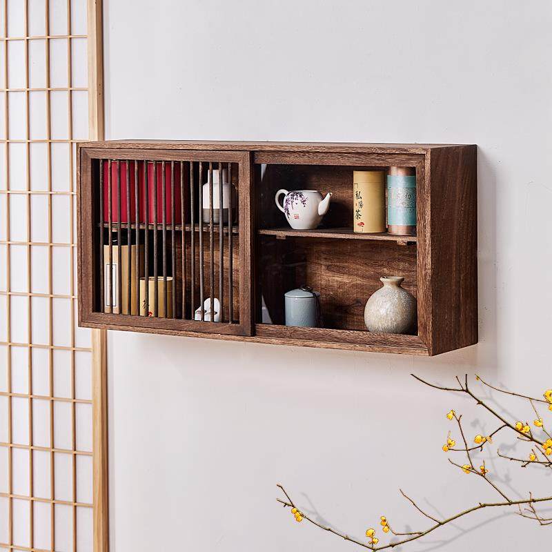 新日式实木简约桌面柜小款餐边尘玻璃碗柜餐桌厨房防调料柜储DZ-3