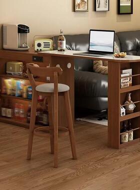 Y小la岩板吧台桌一体家用餐边柜客厅x-212伸岛台餐桌型户可缩隔断