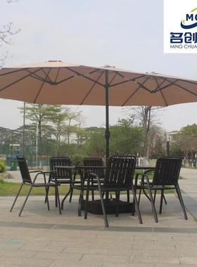 遮伞户外摆摊雨伞头大伞太阳伞EGL大型商用庭伞阳院圆伞三伞中柱