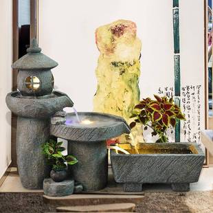 山流水喷摆件庭院水花景阳台鱼池ETE室内景观假造景玄关露台园泉