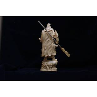 财神关公关羽像小叶黄杨木雕雕ym001木摆件人武木物雕工艺品摆件