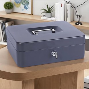 带锁收纳盒重要文件防火防盗耐高温箱子铁皮收钱箱小型密码保管盒