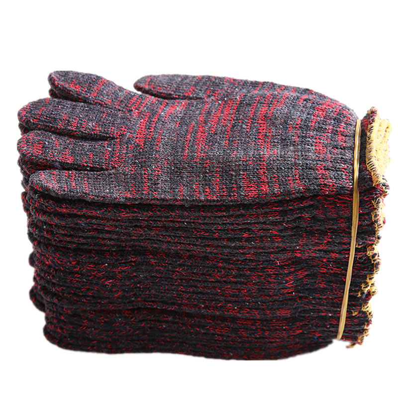 手套劳保耐磨60双加厚工作纯棉线白花色模具机械防护防滑男线手套