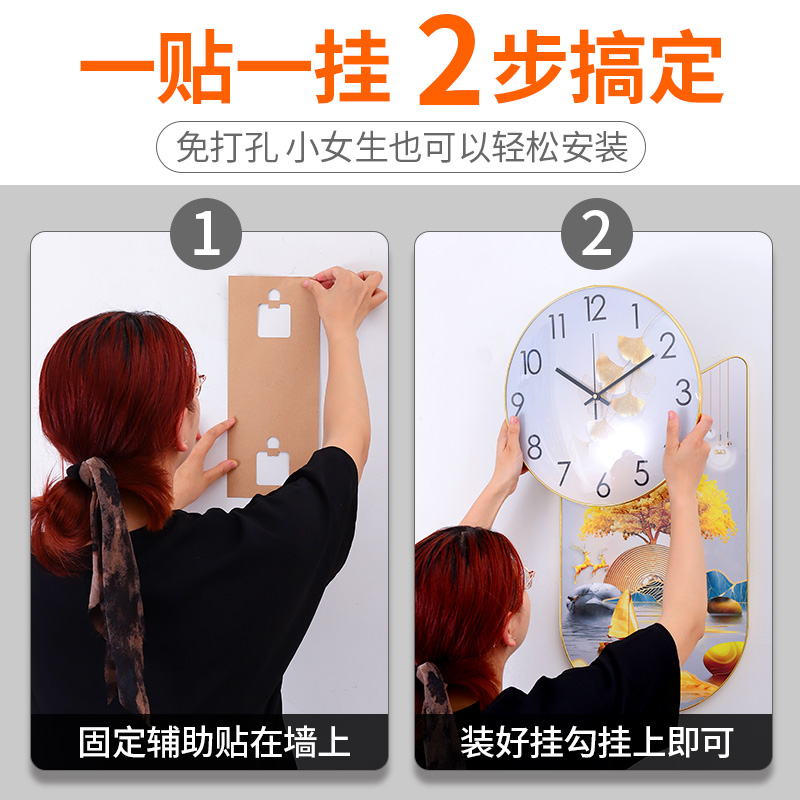竖款万年历钟表客厅挂钟玄关走廊装饰背景墙中式简约带玻璃罩时钟