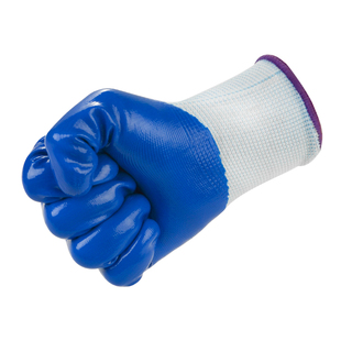 手套劳保耐磨橡胶工地干活男工作泥工蓝色胶皮全胶丁腈耐用型加厚