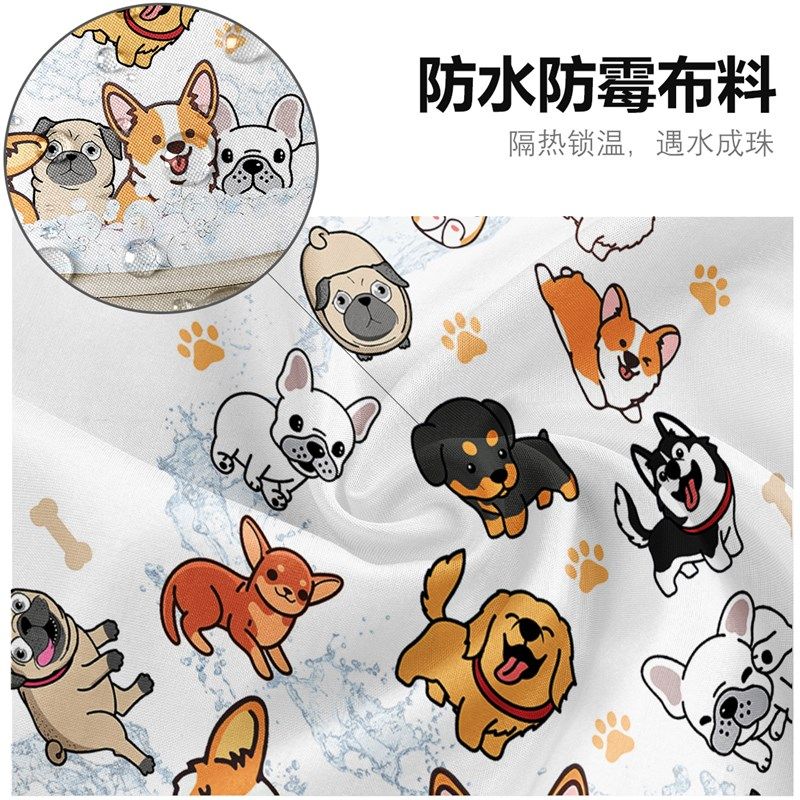 卫生间宠物浴帘防水布防霉免打孔浴室门帘窗帘洗澡干湿分离隔断帘