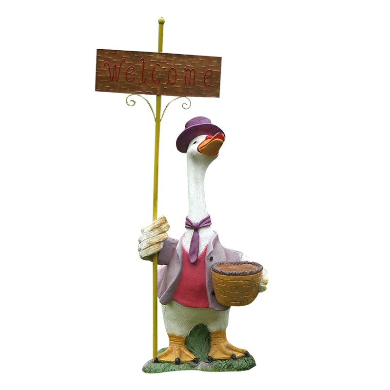 幼儿园草坪鸭子摆件户外卡通鹅动物雕塑庭院落地园林景观装饰小品