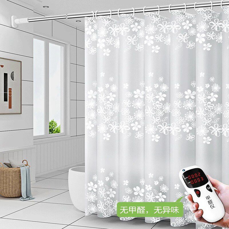 浴室浴帘加厚高档防水布卫生间洗澡隔断帘免打孔洗澡门帘子