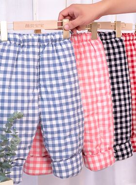 宝宝手工棉衣男童棉裤儿童棉花棉袄内胆加厚棉服外出棉服格子套装