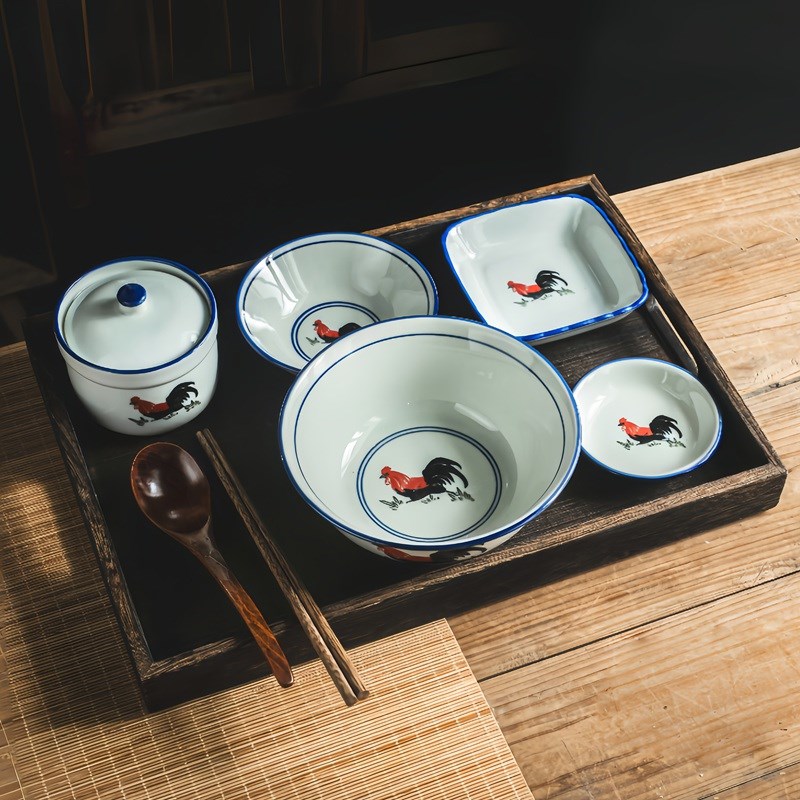 面碗面馆吃饭的碗个人一套碗盘餐具套装碗碟鸡公碗商用