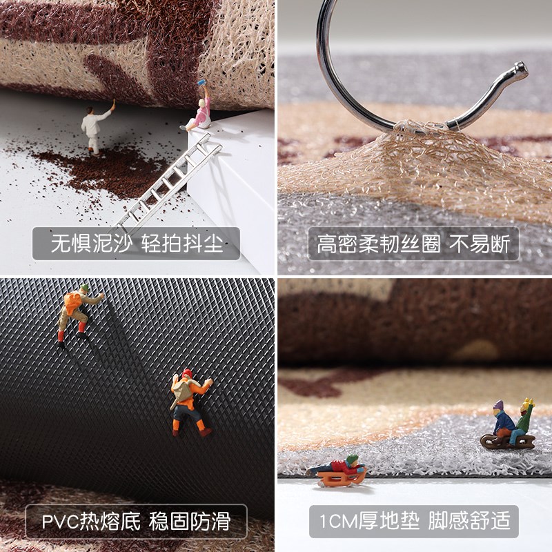 地垫入户门垫进门外除尘防滑丝圈脚垫2024新款家用可裁剪耐脏地毯