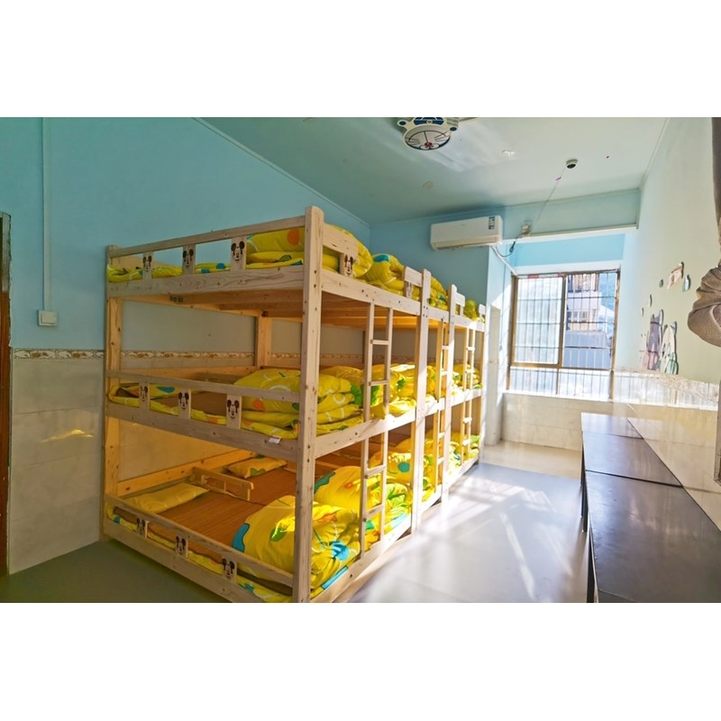 三层床小学生实木午休床上下床午托床托管床3层床定制6人床双层床