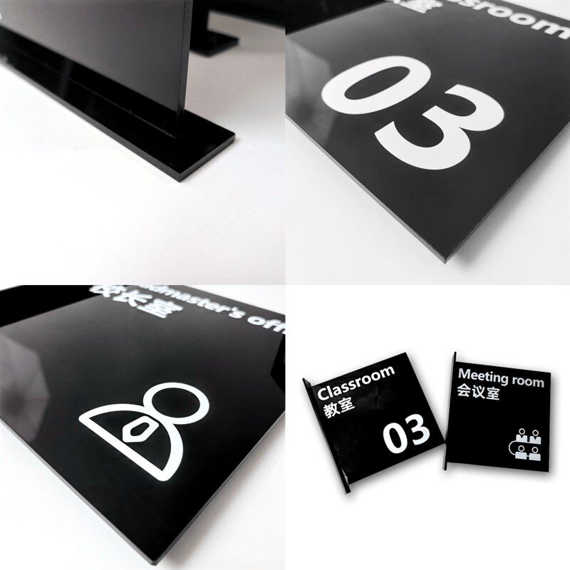 门牌侧装培训教室门牌号诊室房间号简约提示牌办公室标识牌双面牌
