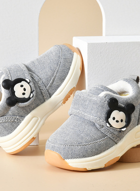 学步鞋男宝宝秋冬婴儿鞋加绒加厚幼儿0-1一N3岁冬季软底女宝宝棉