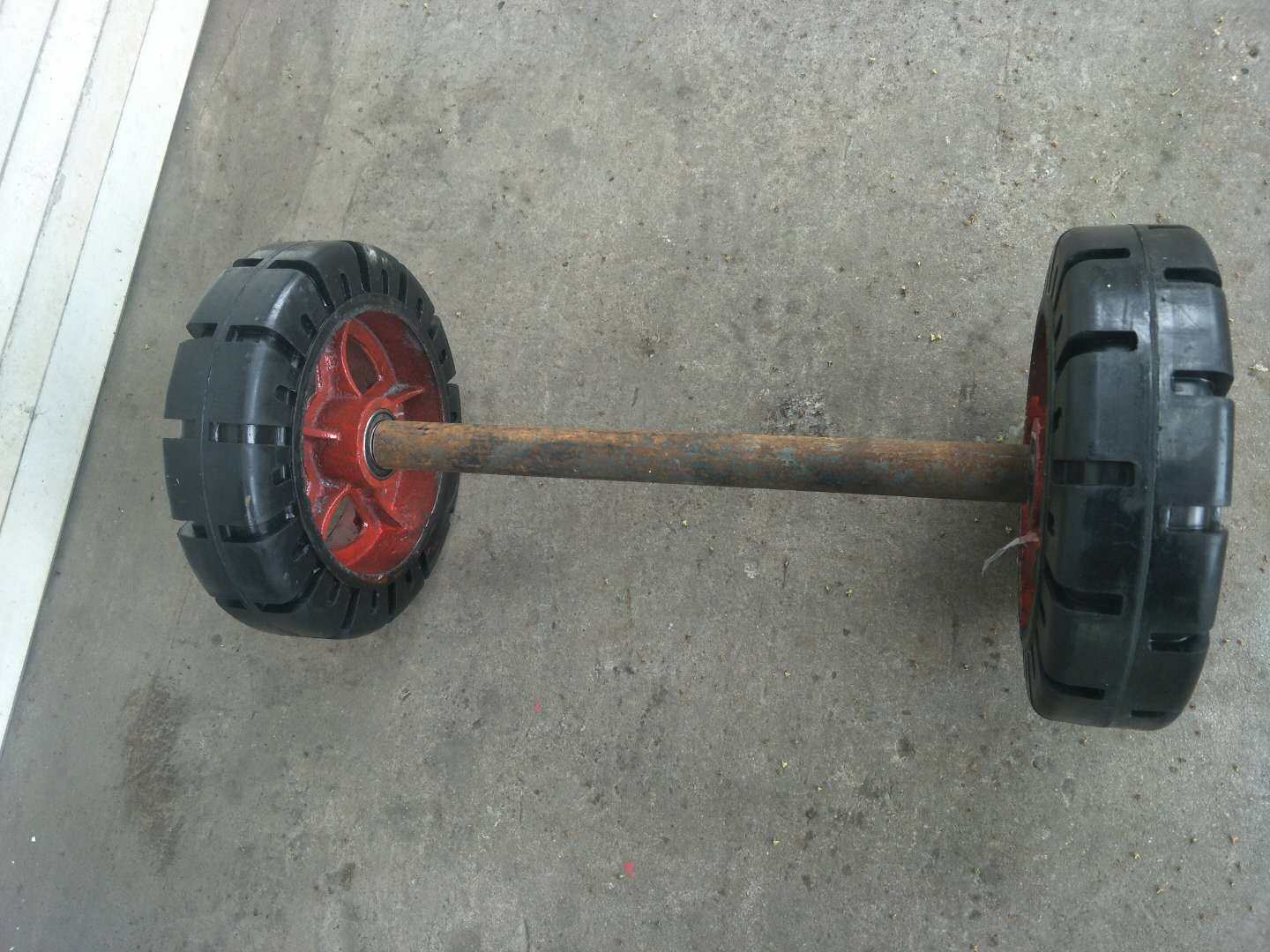 8寸10寸12寸14寸16寸 超重橡胶轮 载重铁芯橡胶承重推车两轮带轴