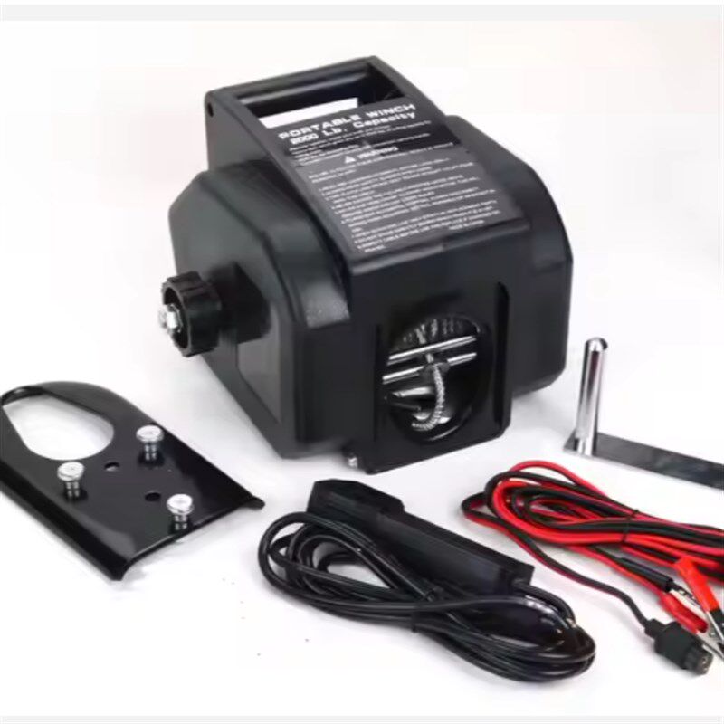 12V手提电动绞盘便携式电动绞盘3500磅船用绞盘电动绞盘