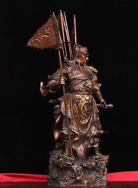 纯铜关公关帝关羽铜像摆件全铜九龙关公摆件特大号店铺开业礼品