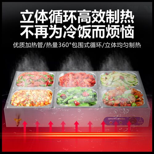 快餐保温台商用台式加热不锈钢保温熟食卤肉热卤小碗菜台蒸菜台