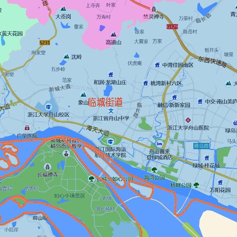 定海区地图2025年行政区划市区主城区街道交通地图定制图片素材