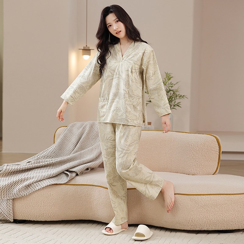 汗蒸服2024新款女长袖长裤男款全棉桑拿按摩服情侣浴服家居服