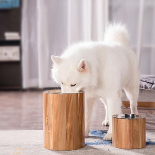 狗盆狗碗猫碗h狗饭碗不锈钢宠物食水盆大型犬陶瓷食盆防打翻护颈