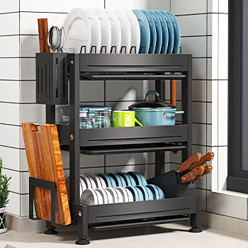 304不锈钢沥水碗m架厨房置物架碗碟晾碗筷台面三层双层收纳放碗架