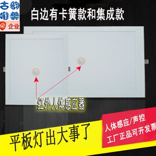 感应平板c灯人体声控玄关厨房卫生间过道电梯面板灯集成吊顶智能