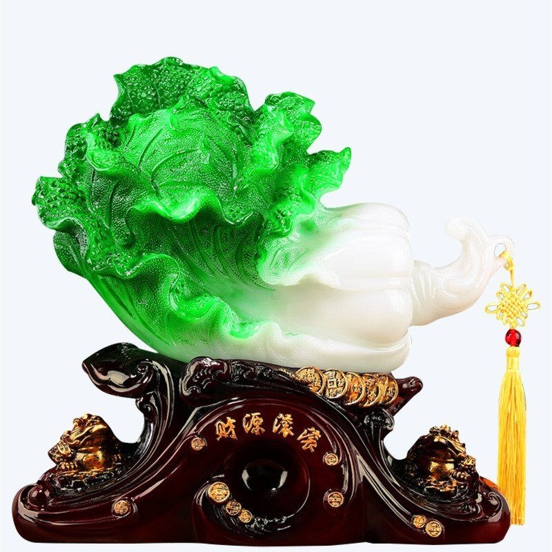 招财白菜财源滚滚开业摆件公司乔迁庆祝礼品办公桌书房客厅工艺品