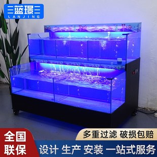 移动海鲜池商用超市酒店餐馆饭店专用鱼池海鲜缸贝类池海鲜鱼缸
