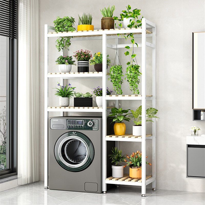 双筒洗衣机置物架落地阳台储物架卫生间多层收纳架滚筒一体架翻盖