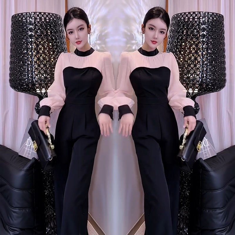 法式气质女神范显瘦连体裤套装女2025春新款洋气收腰直筒裤连体衣,女装/女士精品,连体衣/裤,淘宝优惠券,粉丝福利购,淘宝优惠卷