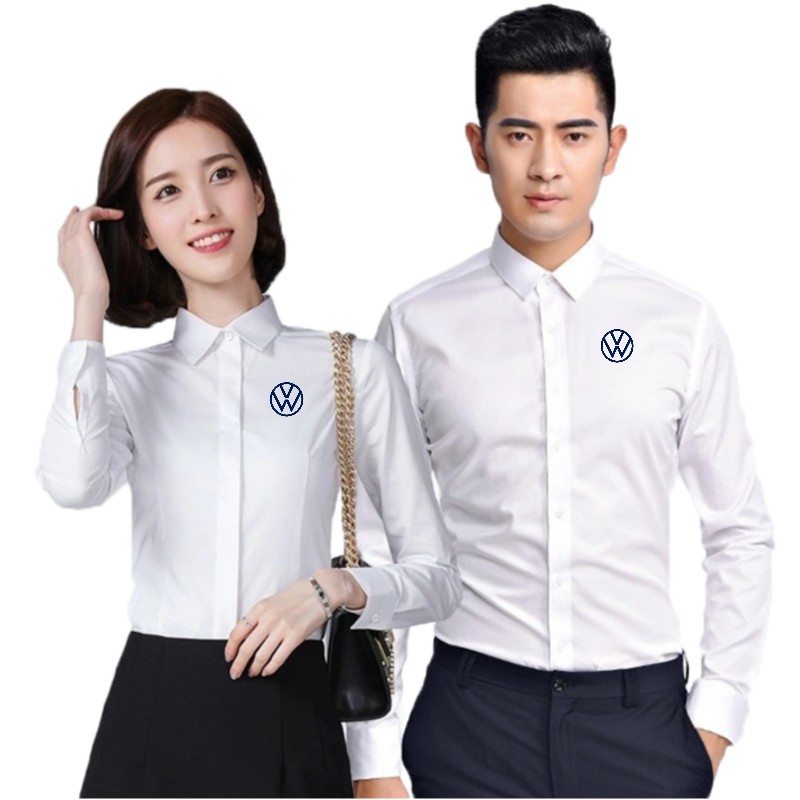 一汽福斯汽车工作服衬衣汽车4S店工装男女竹纤维免熨烫职装衬衫刺