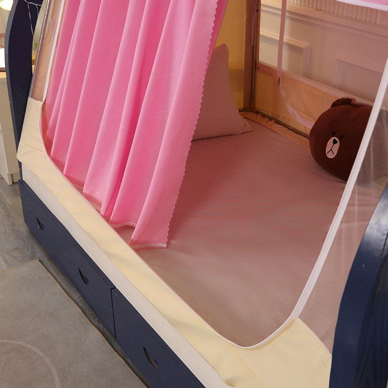 梯形高低床母子床蚊帐上下铺1.8米1.5m1.3遮光双层母子床带书架