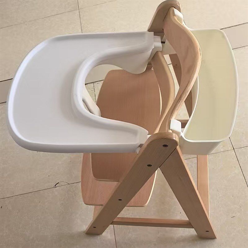 榉木餐椅儿童成长椅配PP塑料餐盘婴儿餐椅宝宝椅可调节高椅餐桌椅
