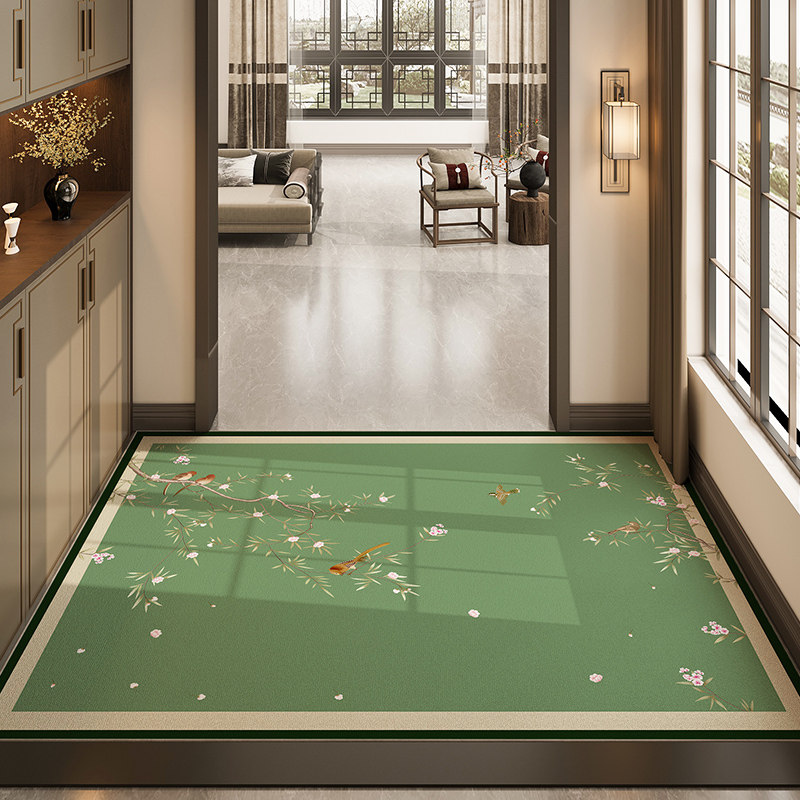 绿色地垫入户门垫高级感2024新款中式进门垫脚垫门口地垫玄关地毯,居家布艺,入户地垫,淘宝优惠券,粉丝福利购,淘宝优惠卷