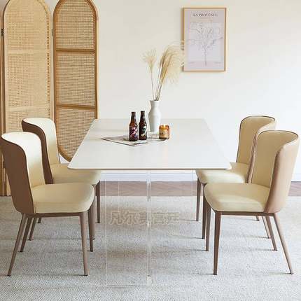 W7德利丰悬亚力浮岩板LHJ-031餐桌克现代简约桌子长形透方明意式