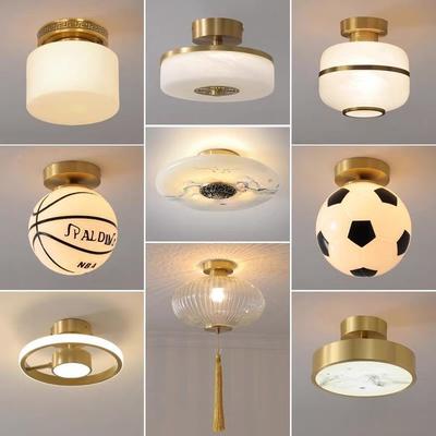 顶新中式关约全铜玄过道灯房间走廊灯门厅入户阳台简2342轻奢圆形