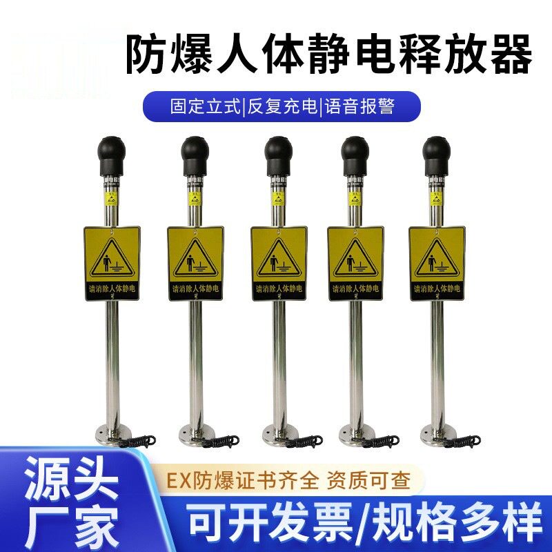 人体静电释放器消除器触摸式感应加油站油罐车接地语音报警装置