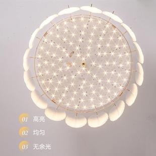 轻奢吸顶护灯卧室灯奶油风珍珠毛厅灯家用公主房灯L羽704ED眼餐灯