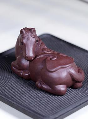 家MBH居砂摆设客厅饰装茶饰品紫雕塑办公桌装摆件茶台玩茶宠可养