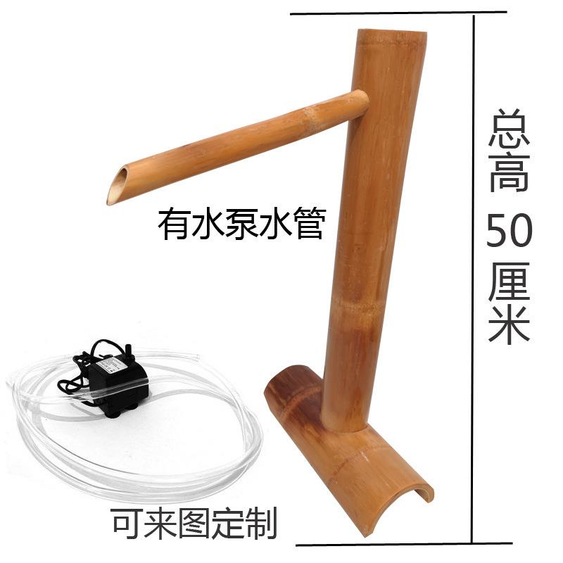竹筒流水摆件石惊钵庭院台中式景观水JYT缸槽鱼阳纯手工鹿水循环