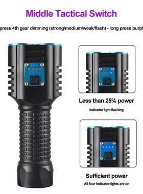 双光源手电白光紫外光65nPm可充电50白光UV多功能荧检HGD0640测筒