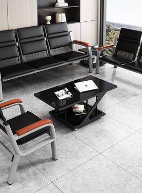 易三待人连排椅接简沙简约茶几组QRH合办公铁架发等候长条椅候诊