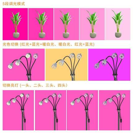 照明植生长灯三脚架培遥控48452LED植物灯室花内育种植物灯卉蔬果