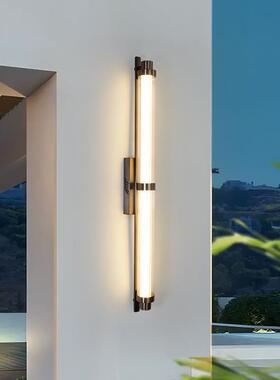 意式简极简不锈234钢玻璃壁现代约端创意艺术客厅卧高室长条壁灯