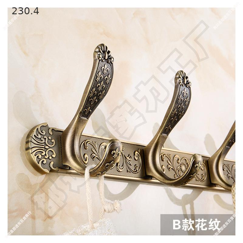 仿古衣钩排钩法复古衣壁挂钩GY261式中古风浴帽室门后衣服挂钩