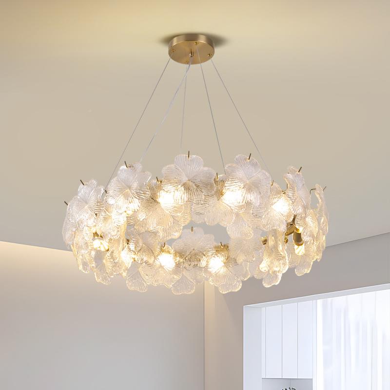 法式房奶油风客697厅吊轻奢餐吊灯卧室书厅灯照明灯具玻璃水晶灯